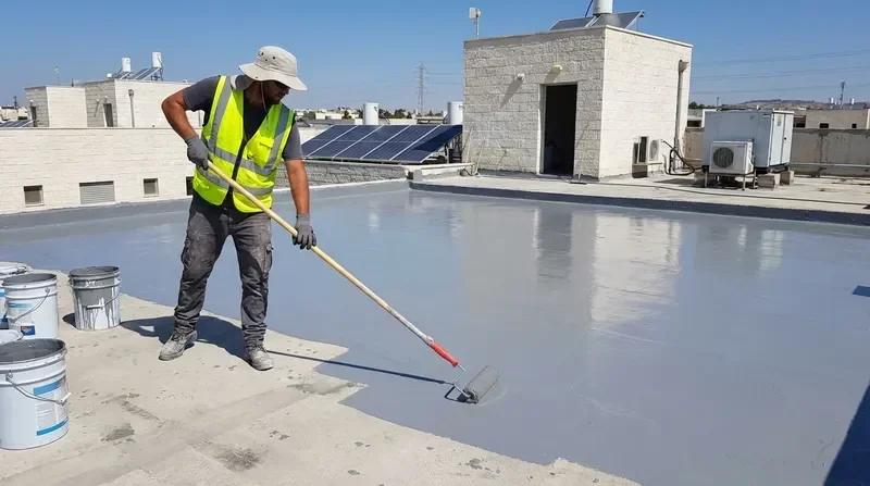 יישום איטום פוליאוריטני על גג