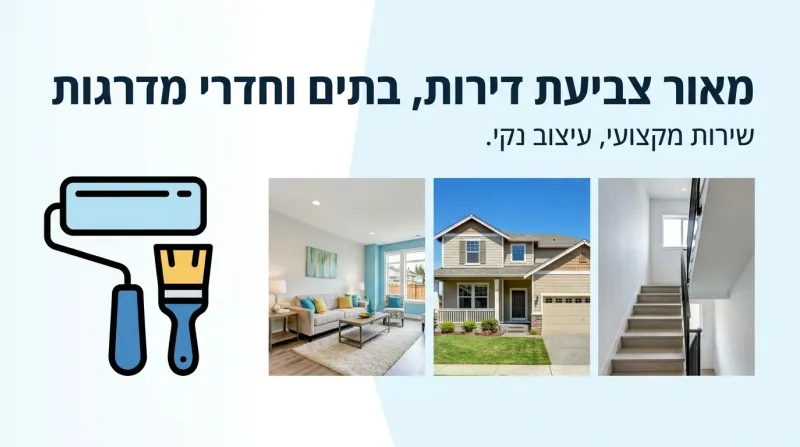 חדר מדרגות צבוע ומחודש לאחר עבודת צביעה מקצועית
