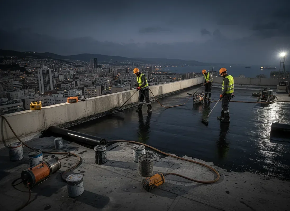 עבודות איטום גג מקצועיות בחיפה - ממברנה ביטומנית ועבודות ציפוי