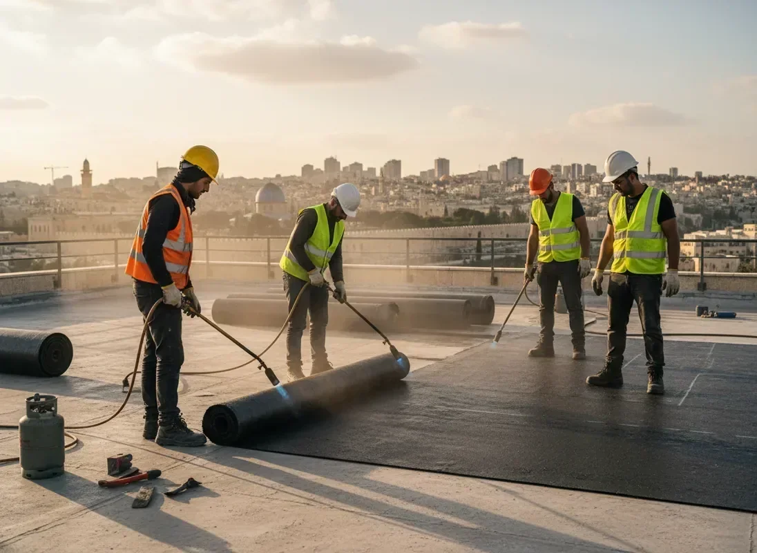 פועלי איטום מקצועיים מבצעים עבודות איטום גג בירושלים