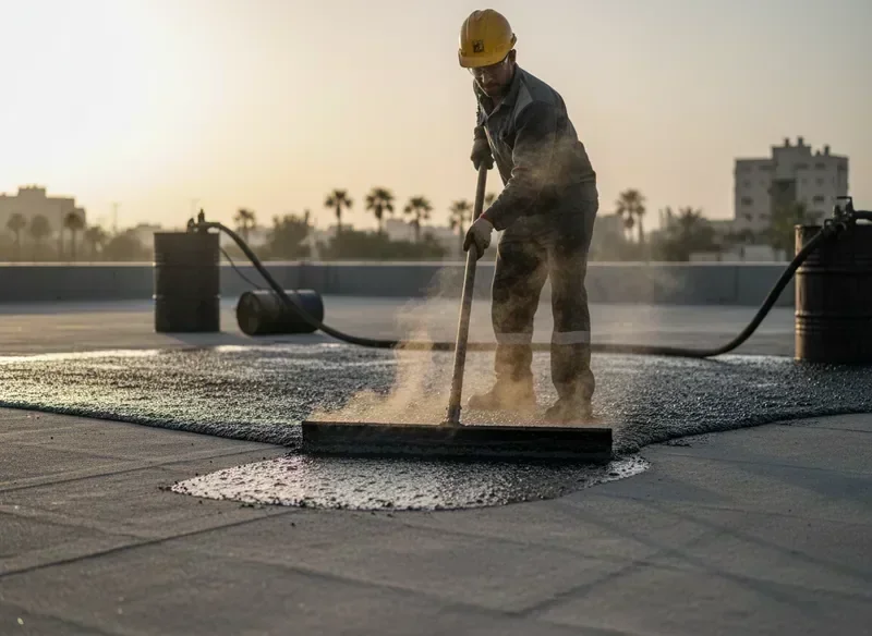 איטום גגות בזפת חם